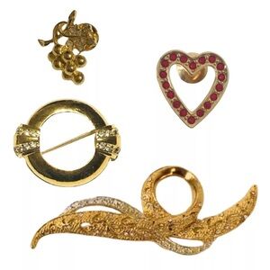 Lot Of 4 Vintage/Now AVON Brooches